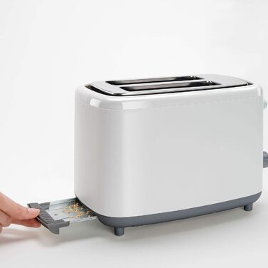 Тостер Black+Decker BXTOA820E, 820Вт, 2 широкі відділення, 7 режимів, підставка для булочок, білий