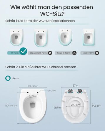 Сидіння для унітазу SONGMICS з мікроліфтом та дитячим сидінням, Urea-Duroplast, овальна форма (O-подібна), біле, витримує до 300 кг
