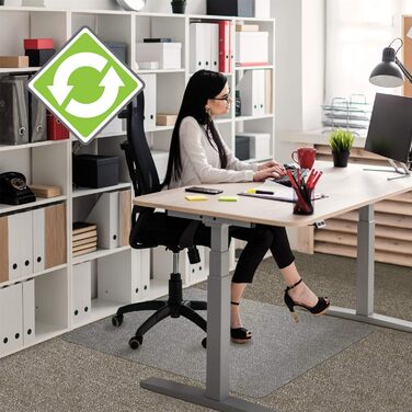 Прозорий захисний килимок Floortex Ecotex Revolutionmat з ко-поліестеру для килимів до 9 мм, прямокутний, 120x75 см