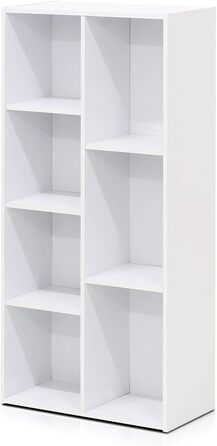 Стелаж Furinno Luder, 7 секцій, двосторонній, білий, відкритий
