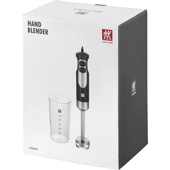 Занурювальний блендер ZWILLING 550 Вт з мірним стаканом 600 мл, нержавіюча сталь/чорний