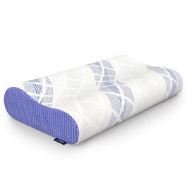 Подушка для шиї LAMB з Memory Foam, регульована висота, ергономічна, знімний чохол 60x36x12/10 см, блакитна