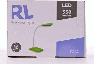 Настільна лампа Reality Leuchten Boa, акрилова, 3.5 Вт, LED, зелена