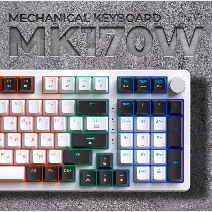 Дротова механічна клавіатура GamePro MK170W (Red) з Hot-Swap RGB White