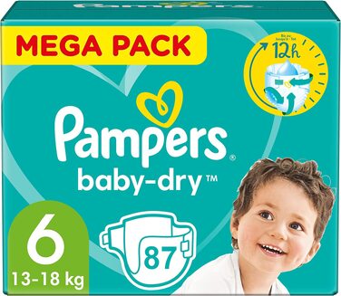 Підгузки Pampers Baby Dry розмір 6, 87 шт (13-18 кг)