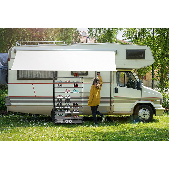 Шафа для взуття Relaxdays XXL на 10 рівнів, 50 пар, тканинна, 176,5x99x29,5 см, сіра
