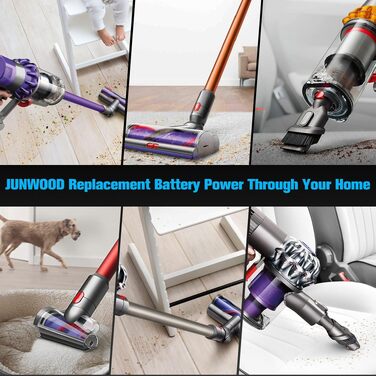 Акумулятор для пилососа Dyson V7 SV11 (225403, 229687) з LCD-дисплеєм, змінний АКБ для моделей Animal, Motorhead, Trigger, Fluffy, Mattress, Absolute, сірий