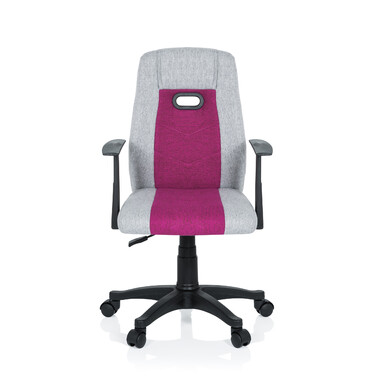 Дитячий офісний стілець Kiddy Extra з підлокітниками сірий / рожевий hjh OFFICE