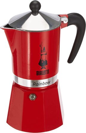 Гейзерна кавоварка Bialetti Rainbow, алюмінієва, червона, 6 чашок