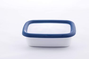 Емальований контейнер HoneyWare Classic Line 0,42 л з кришкою, жаростійкий до 400°C, підходить для плити, духовки, гриля, зберігання та приготування їжі