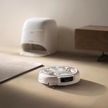 Робот-пилосос DJI ROMO S з функцією миття підлоги, 25 000 Па потужність всмоктування, розпізнавання перешкод рівня дрона, два робочі руки, 200 днів без обслуговування, автоматичне очищення та сушіння моп-насадки (DJI ROMO A (версія з баком для води))