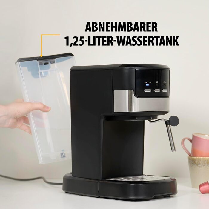 Кавомашина Tristar CM-2278 еспресо, 2 чашки, для капсул Nespresso та меленої кави, підігрів чашок, 20 бар, 1100 Вт