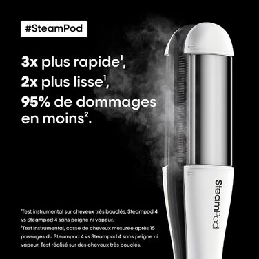 Випрямляч для волосся STEAMPOD 4 від L'Oréal: випрямляння та локони з парою, 3 температури, для всіх типів волосся