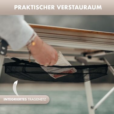 Складаний кемпінговий стіл NATURBUMMLER Solid Litec+ XL: ультралегкий, регульований за висотою, алюмінієвий, з сумкою для перенесення, для кемпінгу та риболовлі