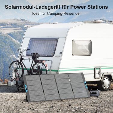 Складана монокристалічна сонячна панель 220W 26V, портативна сонячна зарядна станція (400W peak)