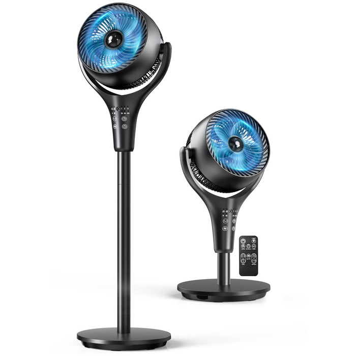 Стійкий вентилятор Turbo Premium Black 38W: Потужний, тихий, з осциляцією та 4 режимами