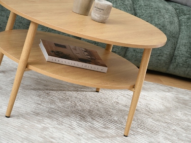 Круглий кавовий столик Mebel-Partner, 80 x 80 x 45 см, колір дуб