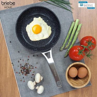 Набір сковорідок briebe Black Titanium 3 шт (20, 24, 28 см) з антипригарним покриттям для індукції