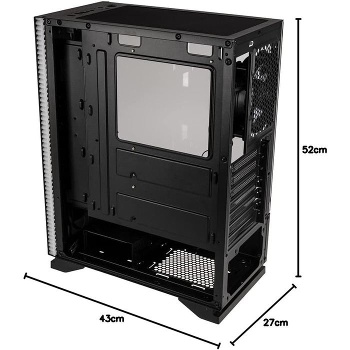Корпус для ПК Kolink Inspire K11 ARGB Midi-Tower, чорний, з боковою панеллю з загартованого скла, RGB-вентилятор, підтримка водяного охолодження, ATX