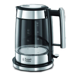 Тостер Russell Hobbs Elegance Glas/Нержавіюча сталь - для 2 скибок хліба або 1 широкої, 6 рівнів підсмажування, розморожування та підігрів, решітка для булочок