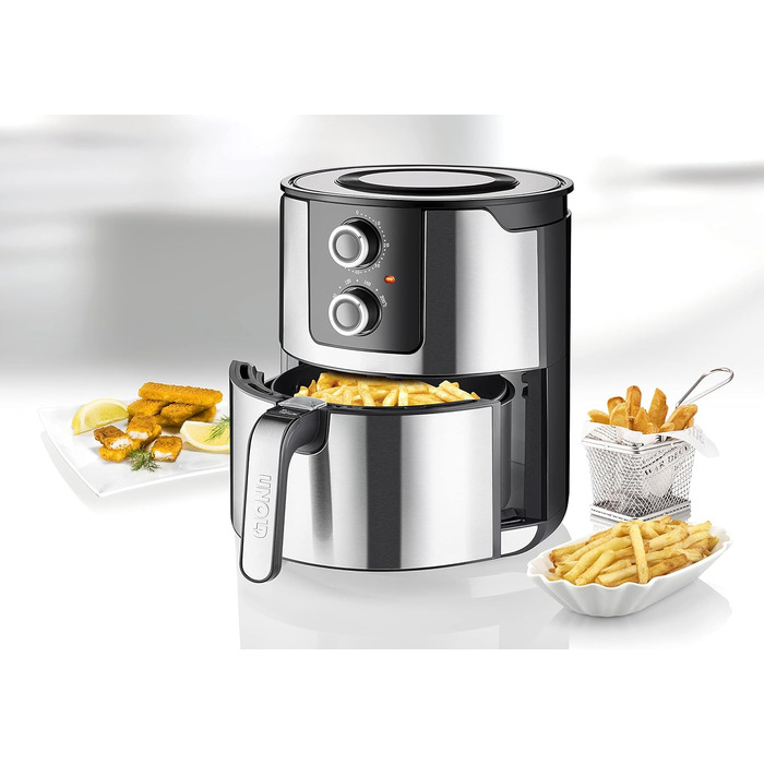 Аерофритюрниця Unold 58655 XL 5 л, без масла, для здорового смаження, гриль, запікання, сушіння, 80-200°C, BPA-free, автоматичне відключення