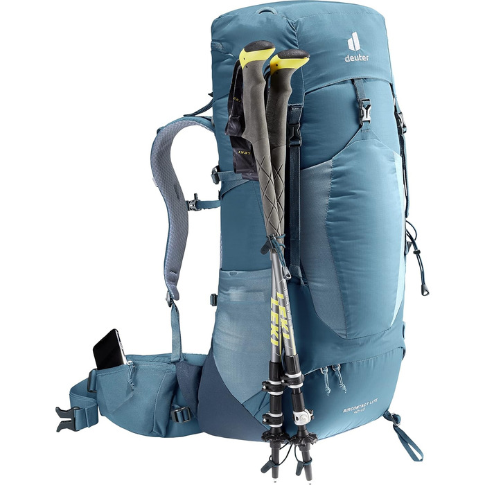 Рюкзак для трекінгу Deuter Aircontact Lite 40+10 л, легкий, атлантик-інк, однотонний