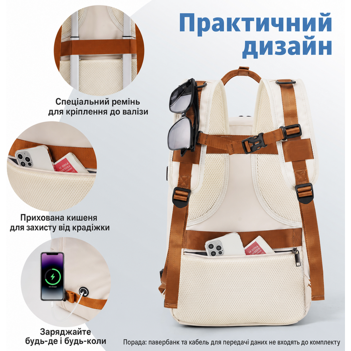 Набір дорожніх валіз COOLIFE: ручна поклажа 55x35x20 см і рюкзак 20 л для Ryanair, жорсткий чемодан із TSA-замком, рюкзак для кабіни