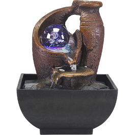 Декоративний кімнатний фонтан BEPER Amphora з підсвіткою, чорний, смола, компактний