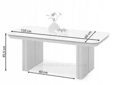 Журнальний стіл Mebel-Partner прямокутний, 110 x 60 x 45,5 см, дуб
