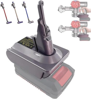 Адаптер EIN18V7V8 для пилососа Dyson V7/V8, перехідник для акумулятора Einhell 18V PXC, заміна батареї, без акумулятора