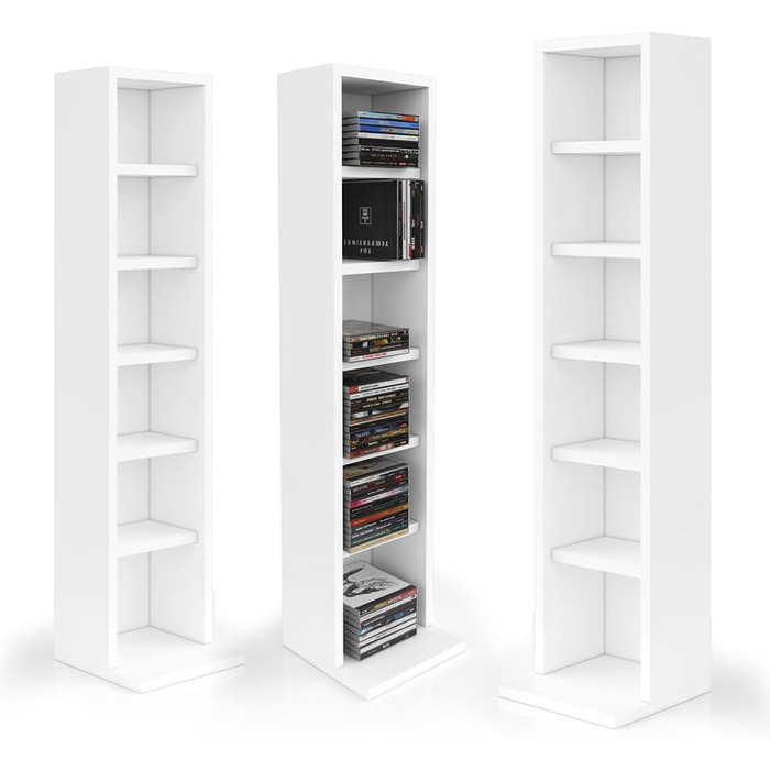 Стелаж для CD Vicco, білий, 21 x 91.8 см, окремий