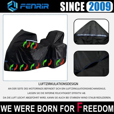 Мотоциклетний чохол FENRIR 230 см, водонепроникний, зимовий, 420D Oxford, для вулиці, зберігання з верхнім кофром, термостійкий, захист лаку, 230x100x143 см