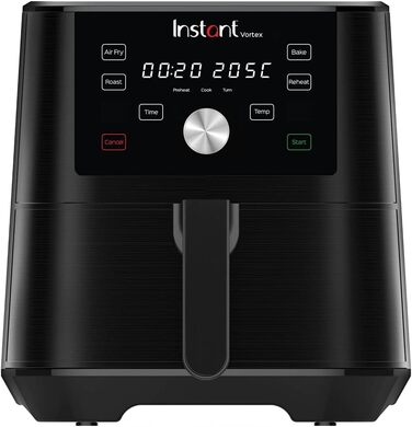 Аерофритюрниця Instant Brands Vortex 6 Plus 4-в-1, 1700 Вт, 3,7 л – для смаження, випікання, запікання, грилю, дегідрації та підігріву їжі, цифрова, середній розмір