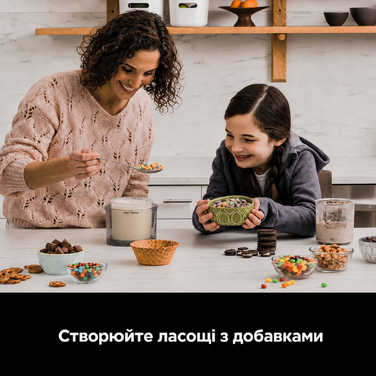 Морожениця та десертна машина Ninja CREAMi NC300EU, 1,4 л, 7 програм, 3 чаші, для морозива, джелато, сорбету, смузі та молочних коктейлів, чорна/срібляста