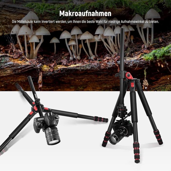 NEEWER 73,6'' горизонтальний штатив з кульовою головкою, алюмінієва багатофункціональна центральна колонка, 360° обертання, 180° нахил для макрозйомки та зйомки зверху, вантажопідйомність 10 кг, TP27