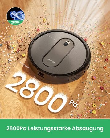 Робот-пилосос Vactidy Nimble T6 з потужністю 2800 Па, автономія 120 хв, керування через Alexa, Google Assistant, Siri та мобільний додаток, чорний