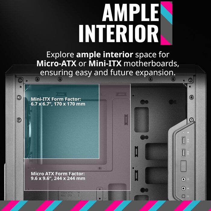 Корпус для ПК Cooler Master MasterBox Q300L, Micro-ATX/Mini-ITX, USB 3.0, прозоре бокове вікно