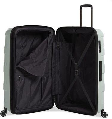 Велика валіза Stratic Straw+ з жорстким корпусом, 4 колеса, розширювана, TSA-замок, екологічна, бежева