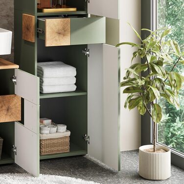 Тумба під умивальник Vicco Eden, 70 x 64.5 см, з 2 шухлядами для ванної кімнати, колір зелений