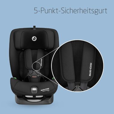 Дитяче автокрісло Maxi-Cosi Titan S Comfort i-Size, дихаючі матеріали, регульоване, 15 місяців–12 років (76–150 см), ISOFIX, 5 позицій сидіння, 13 рівнів підголівника, чорний