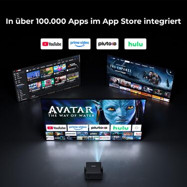 Проектор Beamer 4K 1080P, 28000 Люмен, Wi-Fi 6, Bluetooth, Автофокус, 4D Keystone, Netflix, для Дому/На Відкритому Повітрі, Чорний