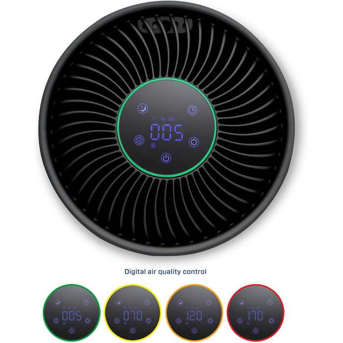 Очистувач повітря Clean Air Optima CA-503 Smart HEPA UV-LED іонізатор, компактний, безшумний вентилятор <10дБ, для кімнат до 30 м², очищення 140 м³/год