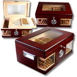 Дерев'яний хумідор Wood Wonderful V-1320 з кришталевим склом для зберігання сигар