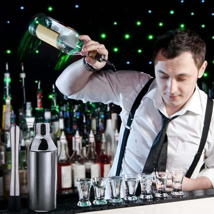 Коктейльний набір Tonsooze Party Essential із 18 предметів сріблястий
