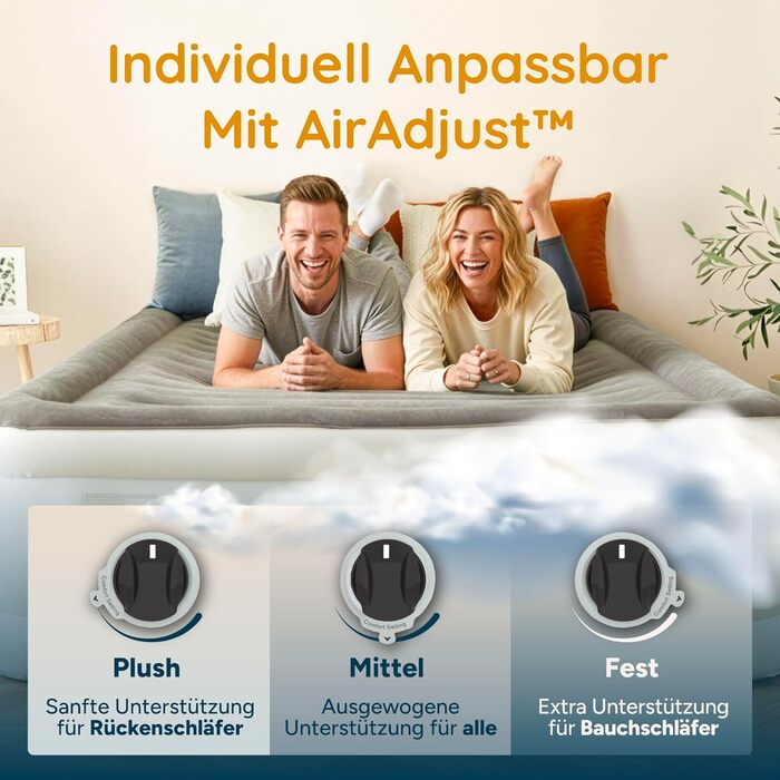 Huddle® Luxury King-Size Надувна Матрац з Інтегрованою Помпою та Технологією SlumberGuard™ | Комфортний Надувний Матрац