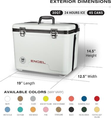 Термобокс ENGEL 30qt (28.4л) рожевий – портативний охолоджувач для кемпінгу, пікніка, подорожей. Герметичний, без електрики