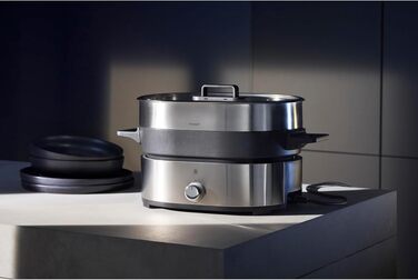 WMF Küchenminis 220 Вт: Міні-пароварка з контейнером для ланчу, компактний, Cromargan® матовий (Пароварка та Hot Pot)