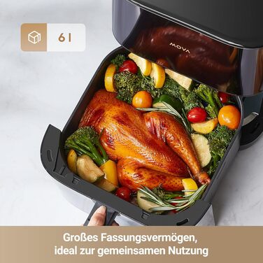 Аерофритюрниця Mova AeroChef FD10 Pro на 6 літрів, безмасляна фритюрниця з конвекцією повітря та металевою чашею