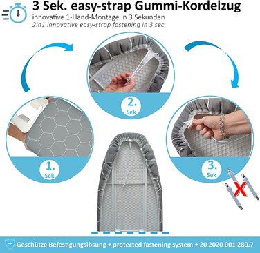 Чохол для прасувальної дошки arteneur® 140x40 см, термостійкий, гумка, сертифікат OEKO-TEX 100, для парових станцій, бавовна, Німеччина, шестигранний XL