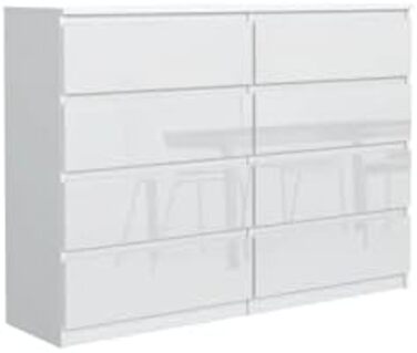 Комод 3E living з 8 шухлядами, 120 см, чорний, 4 кольори